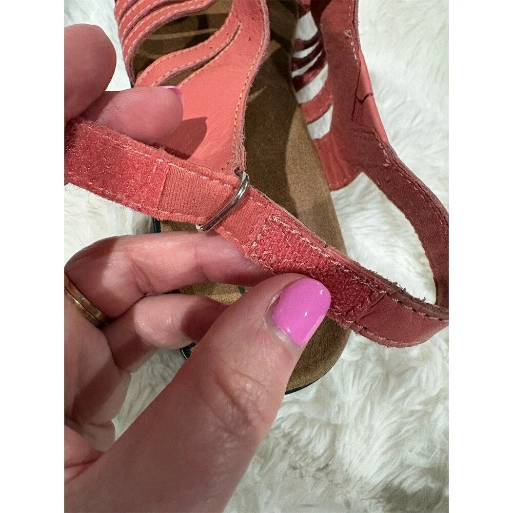 Clarks Women's Slingback Strappy Sandals Dark Pink Size 8M Comfort Footbed - Picture 8 of 8